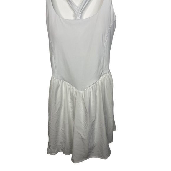 Halara Dress Fit and Flare Mini Short Large Women White Sleeveless Casual Stretc - Picture 3 of 13